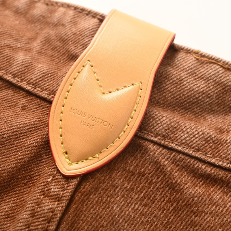 Olive Denim Shorts with Leather Waistband view