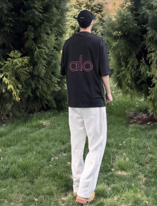 Alo Black Short Sleeve T-Shirt view 8