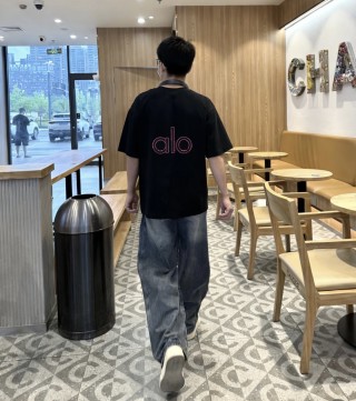 Alo Black Short Sleeve T-Shirt view 9