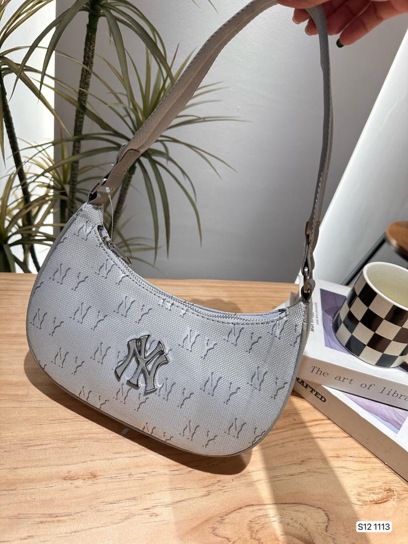 Crescent Moon Hobo Bag - Beige with Monogram view
