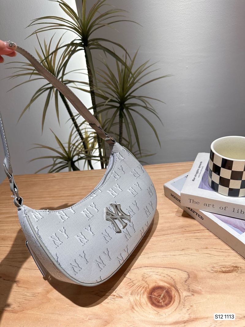 Crescent Moon Hobo Bag - Beige with Monogram view