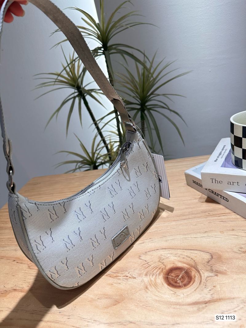 Crescent Moon Hobo Bag - Beige with Monogram view