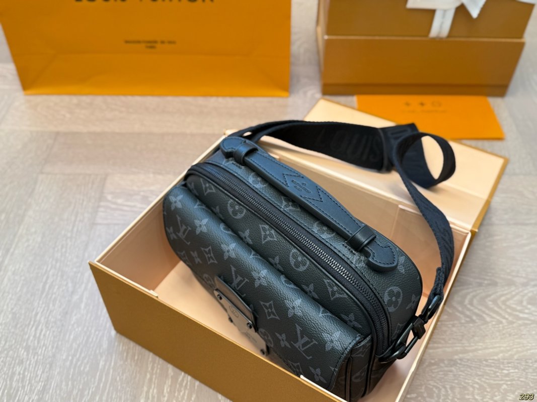 Louis Vuitton Monogram Messenger Crossbody Bag Black view