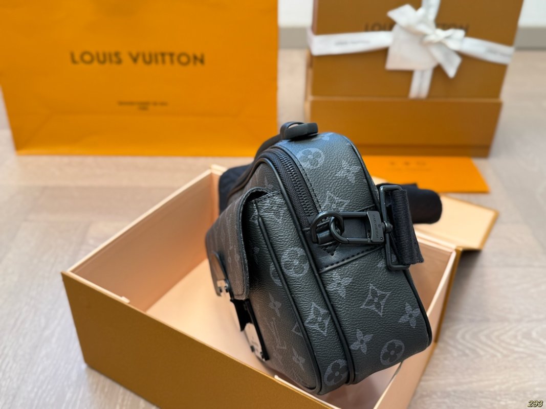 Louis Vuitton Monogram Messenger Crossbody Bag Black view