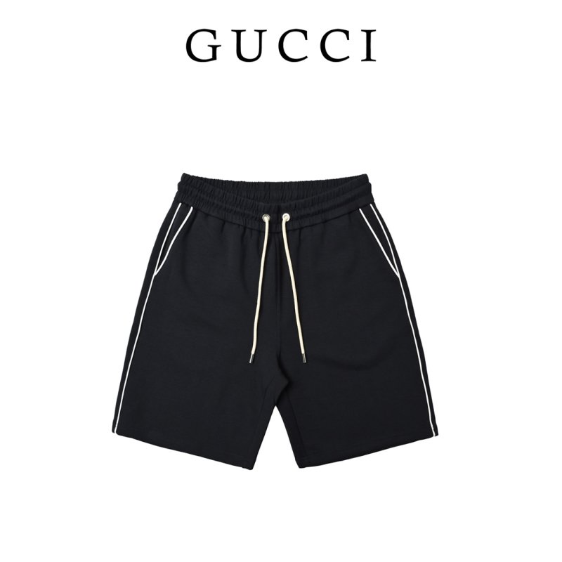 Gucci 1921 Double G Embroidered Knit Shorts Black
