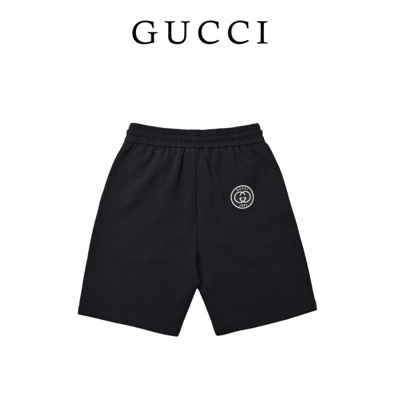 Gucci 1921 Double G Embroidered Knit Shorts Black view