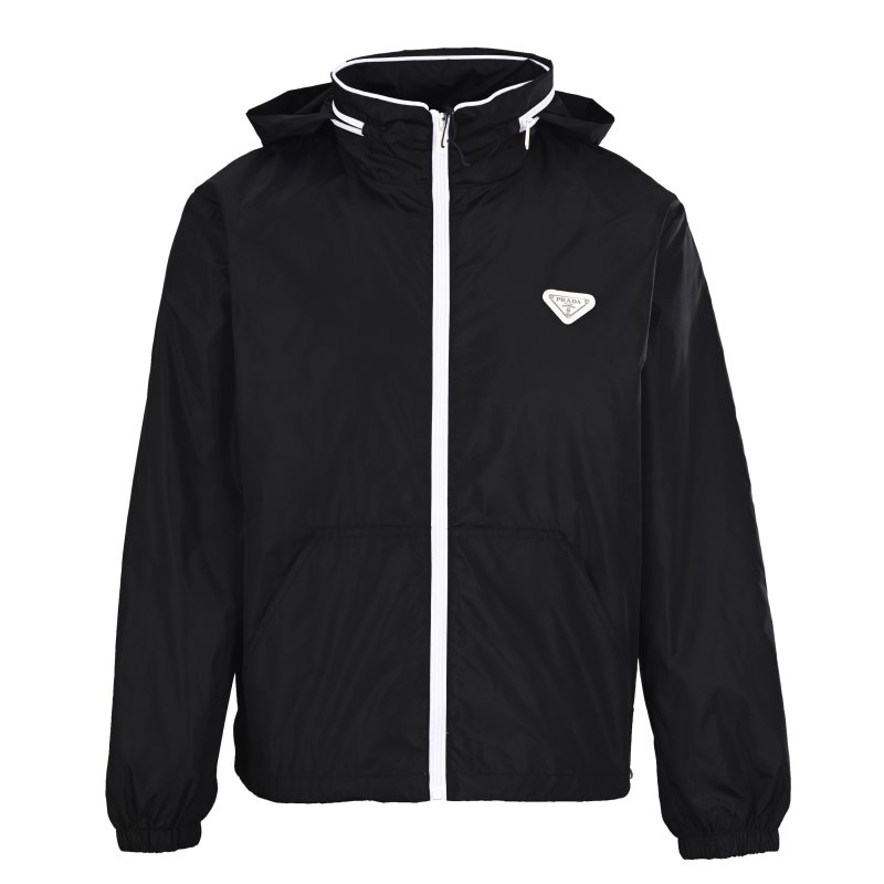 Prada Re-Nylon Black Hooded Zip Jacket