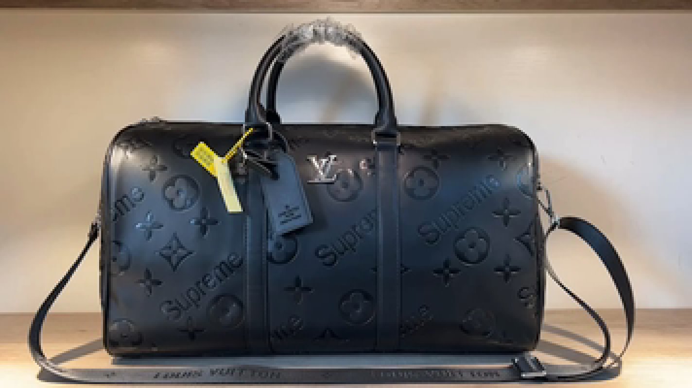 Louis Vuitton Monogram Canvas Travel Duffel Bag Black