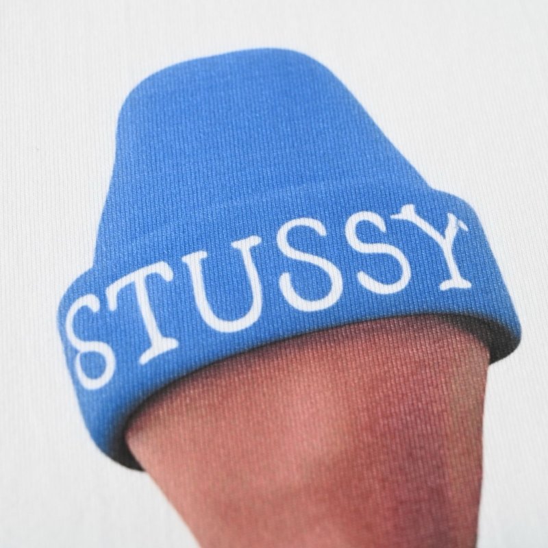 Stüssy White Graphic Cartoon T-Shirt view