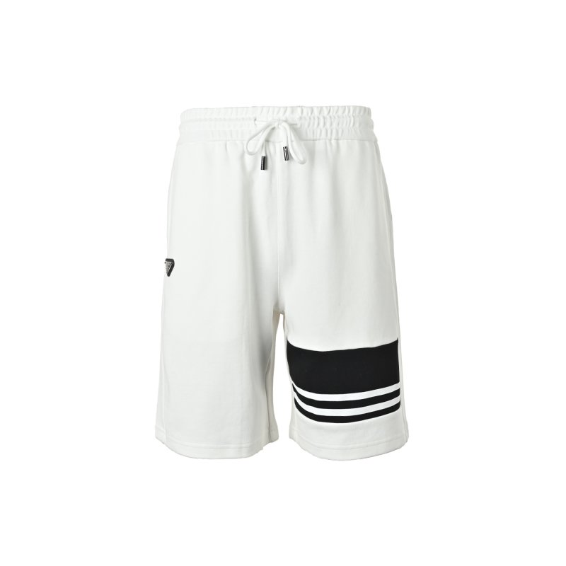 Prada White Shorts with Black Stripe Detail view