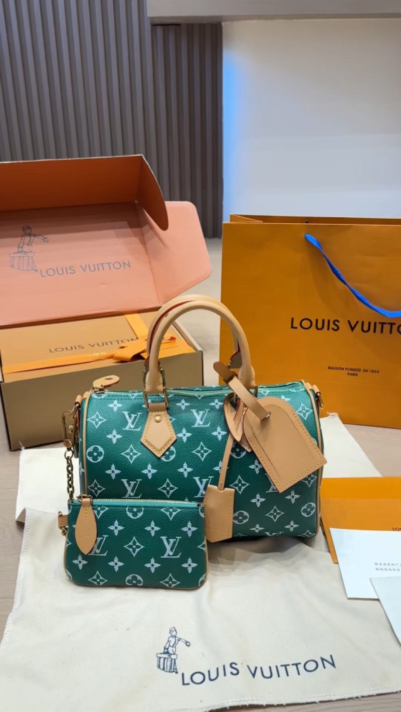 Louis Vuitton Monogram Canvas Speedy Teal Handbag