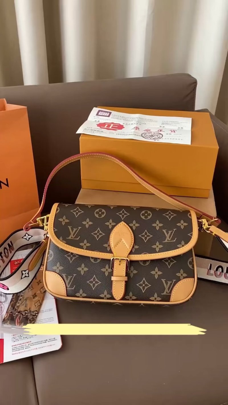 Louis Vuitton Monogram Canvas Shoulder Bag Brown