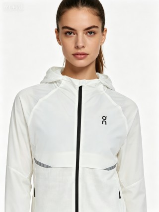 On White Lightweight Running Jacket view 4