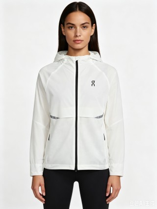 On White Lightweight Running Jacket view 5