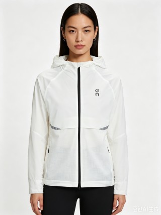 On White Lightweight Running Jacket view 6