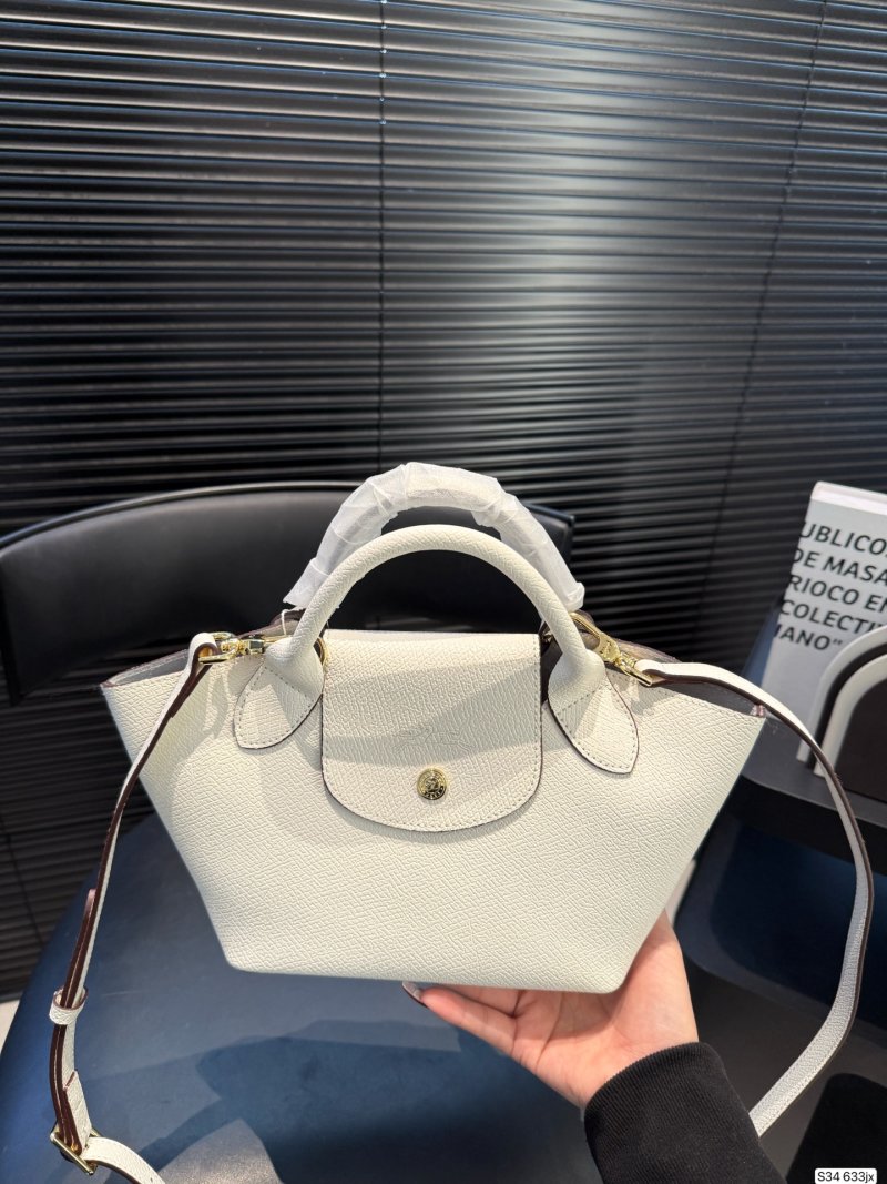 Longchamp Le Pliage Cuir Small Tote Cream view