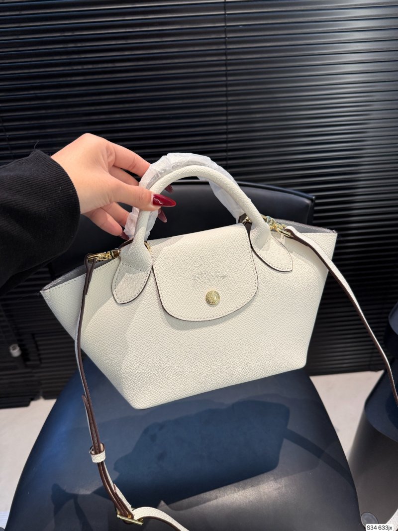Longchamp Le Pliage Cuir Small Tote Cream view