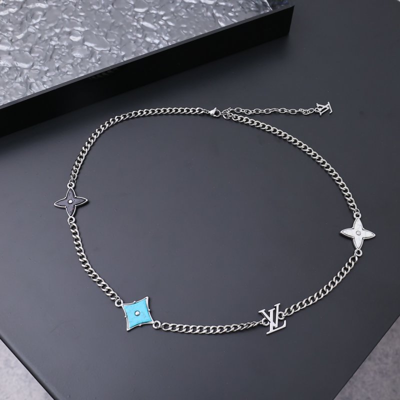 Louis Vuitton LV Multi-Charm Palladium Chain Necklace Silver view