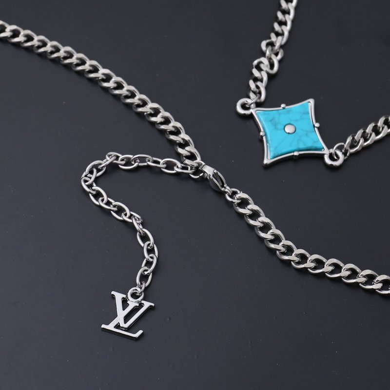 Louis Vuitton LV Multi-Charm Palladium Chain Necklace Silver view