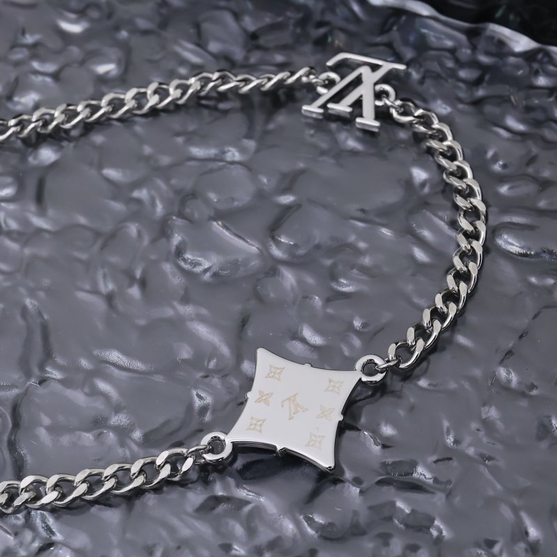 Louis Vuitton LV Multi-Charm Palladium Chain Necklace Silver view