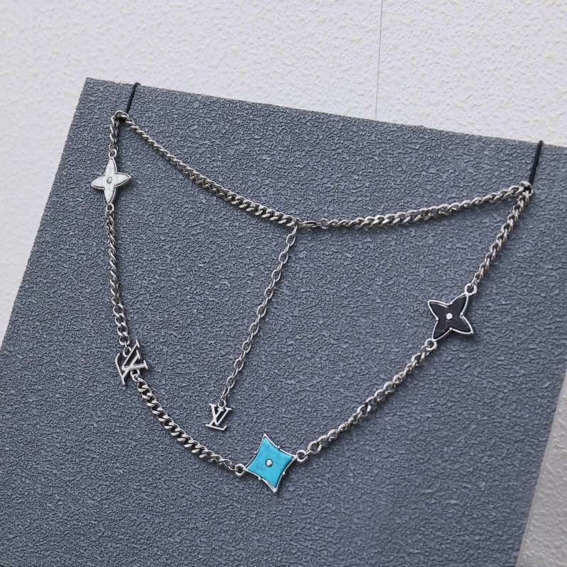 Louis Vuitton LV Multi-Charm Palladium Chain Necklace Silver view