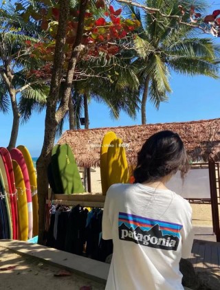 Patagonia Logo White Short Sleeve T-Shirt view 2