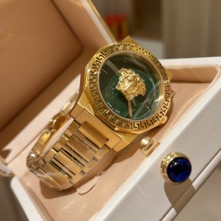 Versace Medusa Gold Quartz Watch with Green Dial