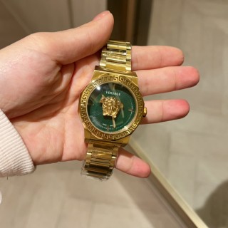 Versace Medusa Gold Quartz Watch with Green Dial view 6