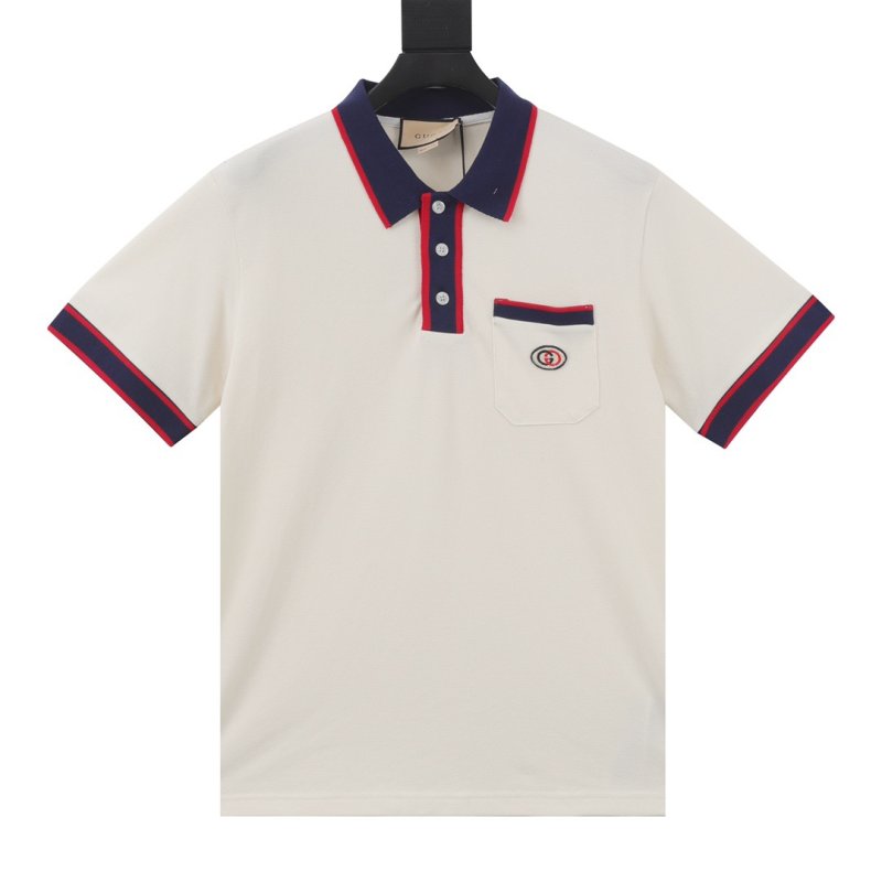 Gucci Double G Embroidered Polo Shirt Cream