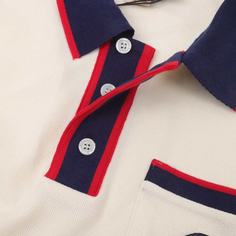 Gucci Double G Embroidered Polo Shirt Cream view