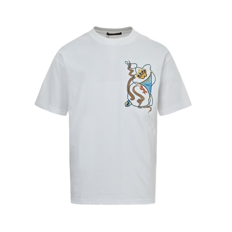 White Oversized Graphic T-Shirt with Playful Character Print view