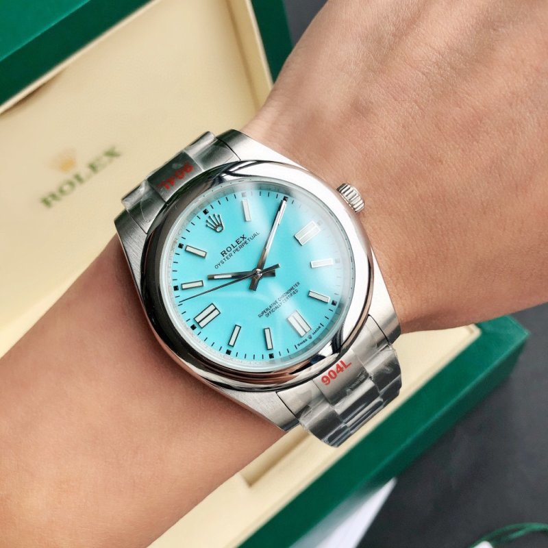 Rolex Oyster Perpetual 41mm Turquoise Dial Watch view