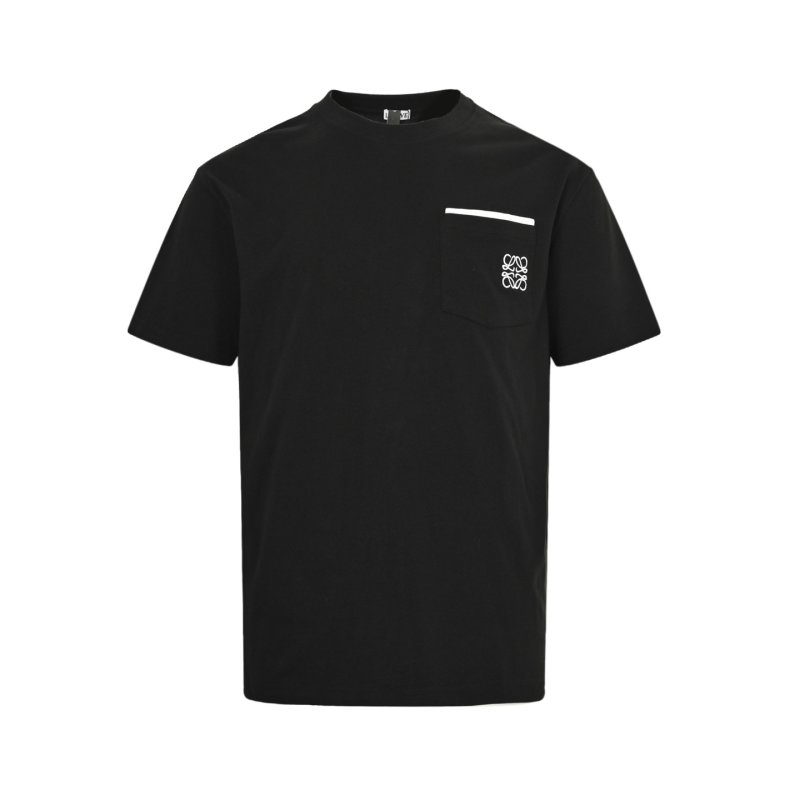 Black Short Sleeve T-Shirt with Chest Pocket Detail view