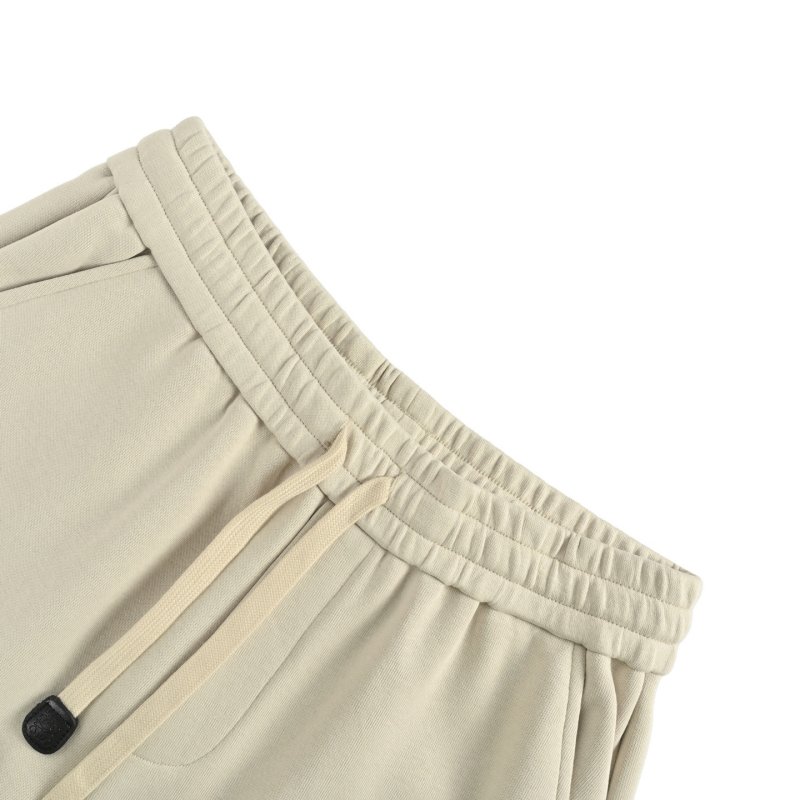 Cream Embroidered Drawstring Shorts view