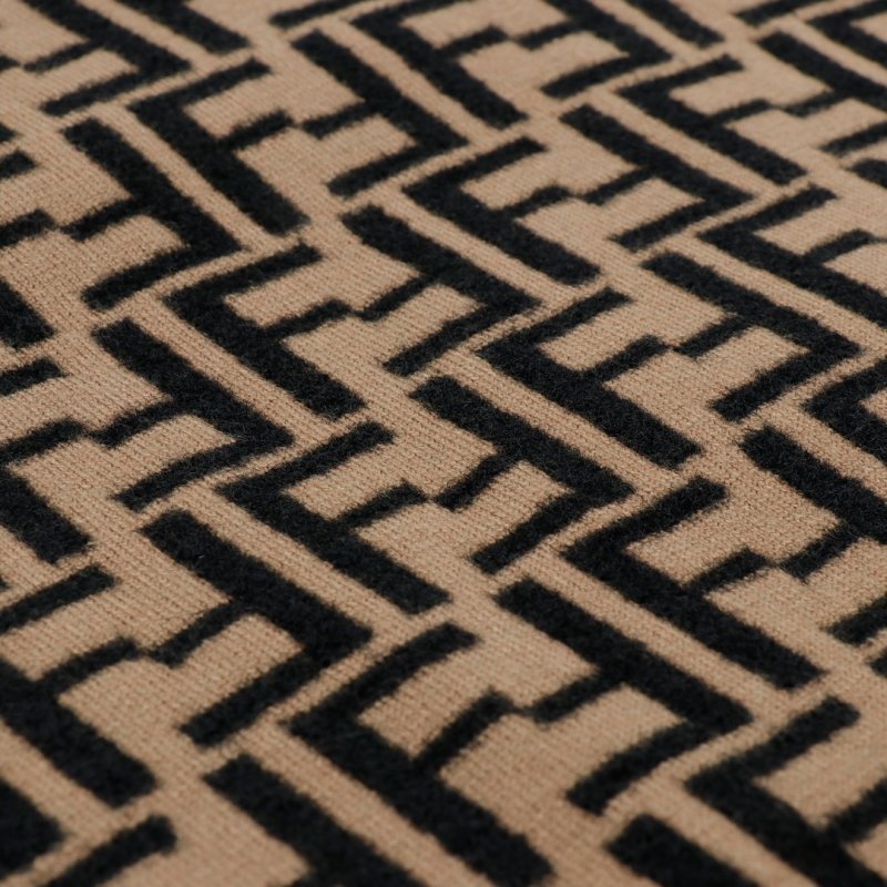 Fendi Monogram Logo Wool Blend Long Scarf Brown view