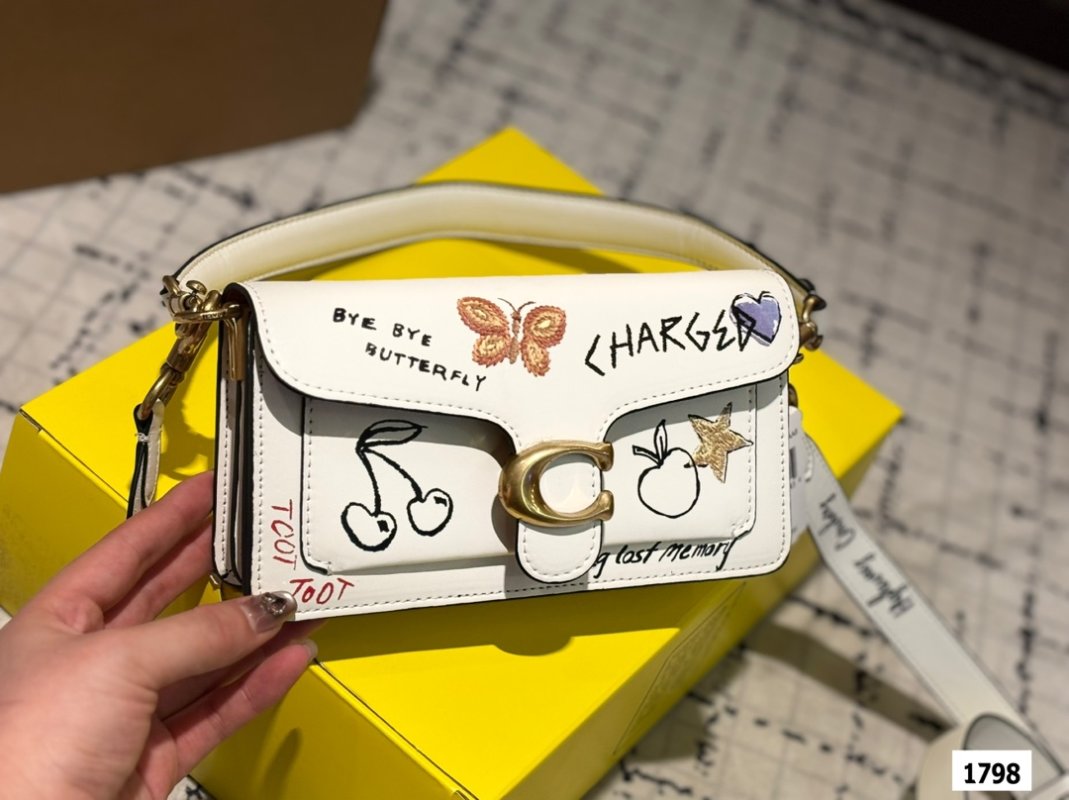 Coach Tabby Doodle Cream Shoulder Bag