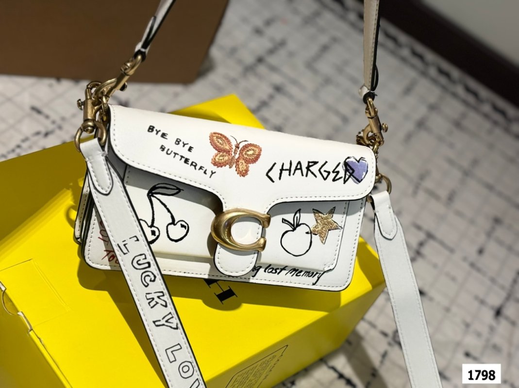 Coach Tabby Doodle Cream Shoulder Bag view
