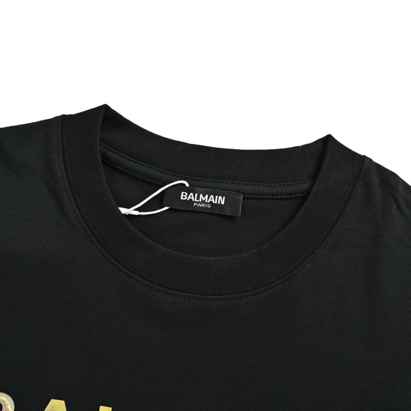 Balmain Paris Black Short Sleeve T-Shirt view