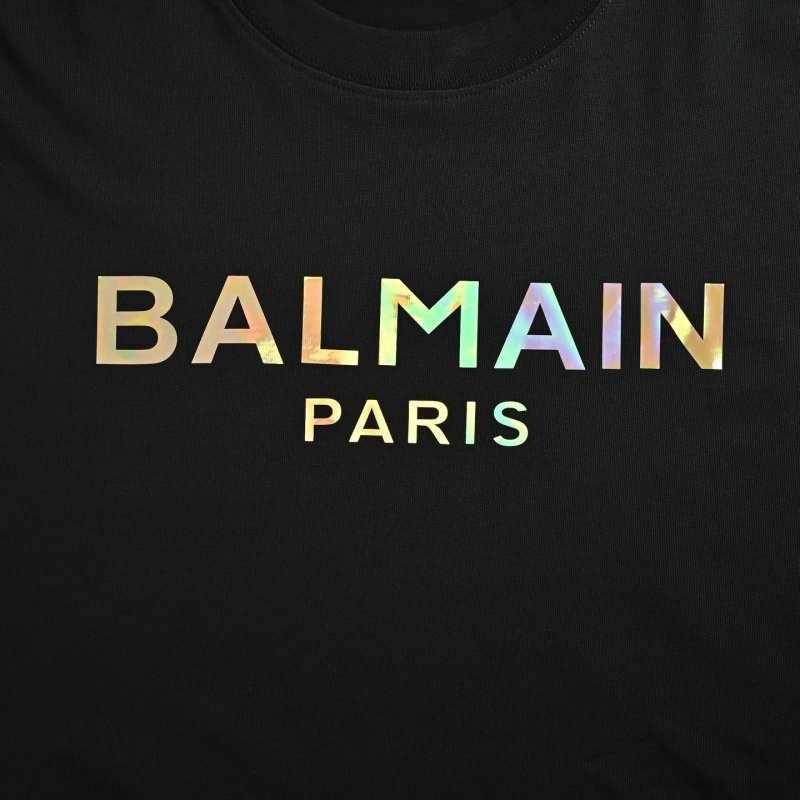 Balmain Paris Black Short Sleeve T-Shirt view