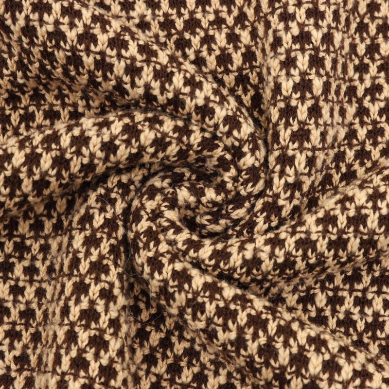 Brown Houndstooth Short Sleeve Knit T-Shirt view