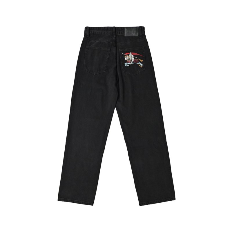 Black Ripped Wide-Leg Denim Jeans view