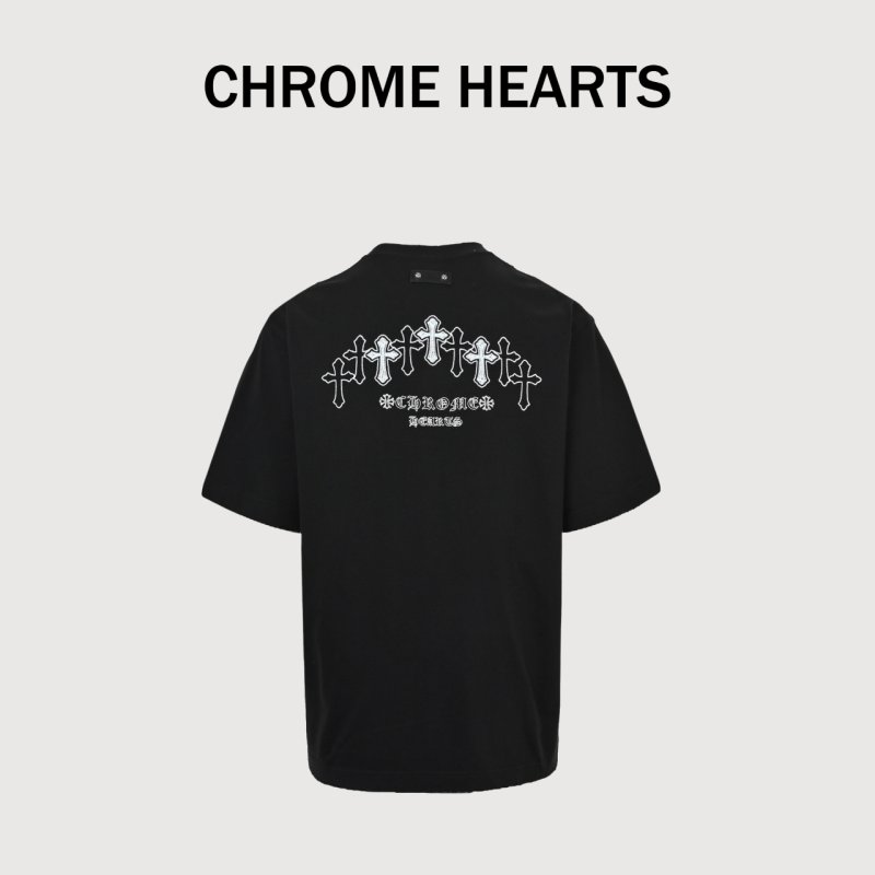 Chrome Hearts Sanskrit Cross Embroidered Short Sleeve T-Shirt Black view