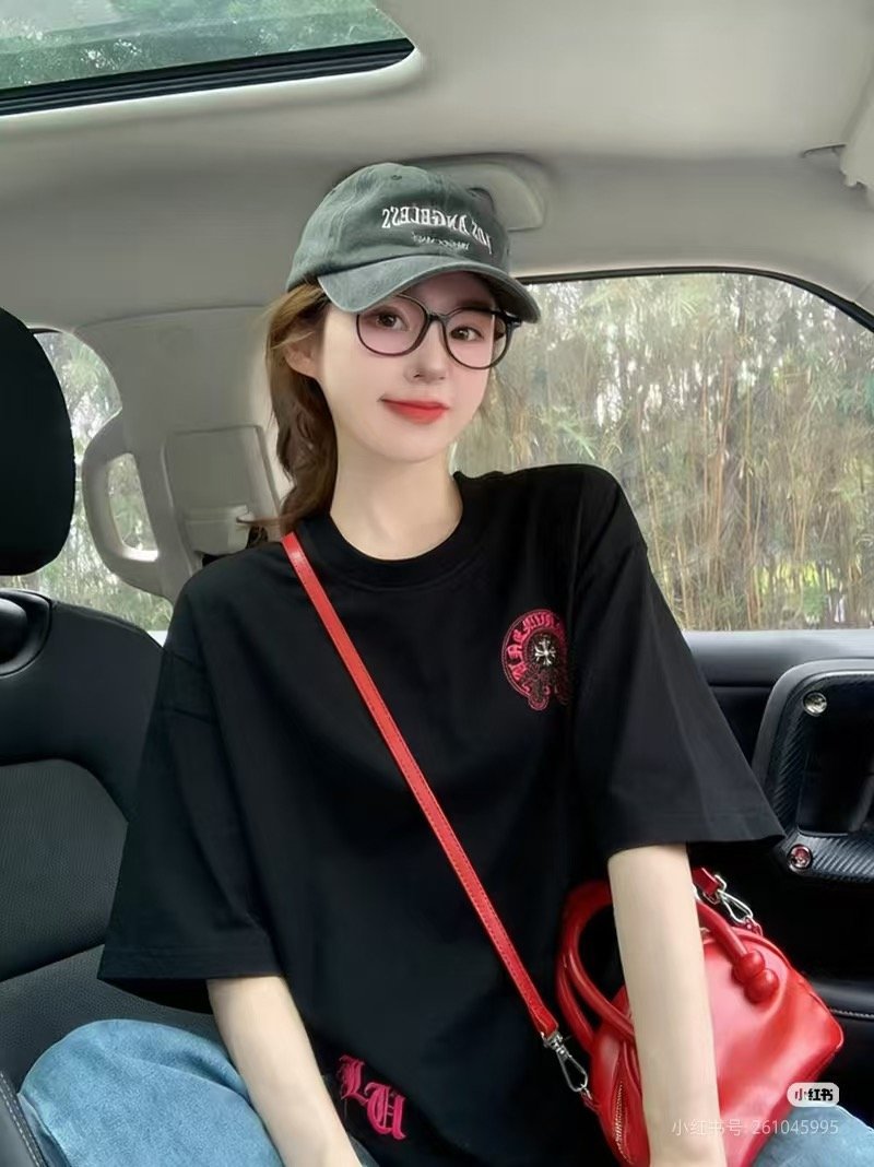 Black Oversized Short Sleeve T-Shirt with Pink Circle Logo view