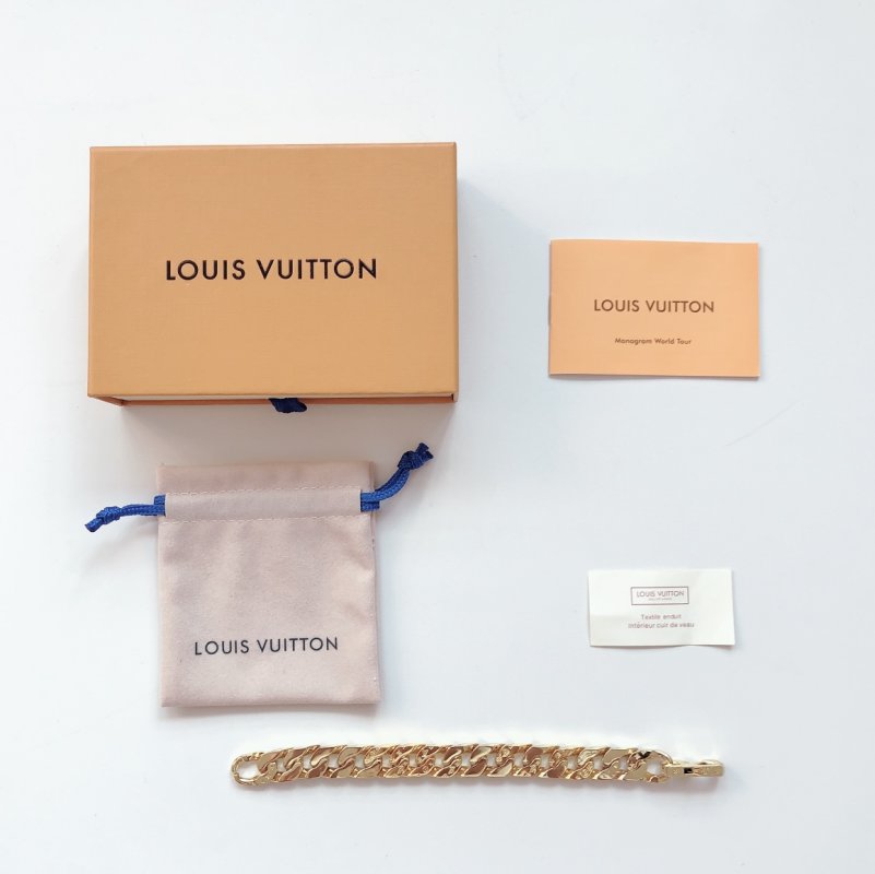 Louis Vuitton Chain Links Gold Monogram Bracelet