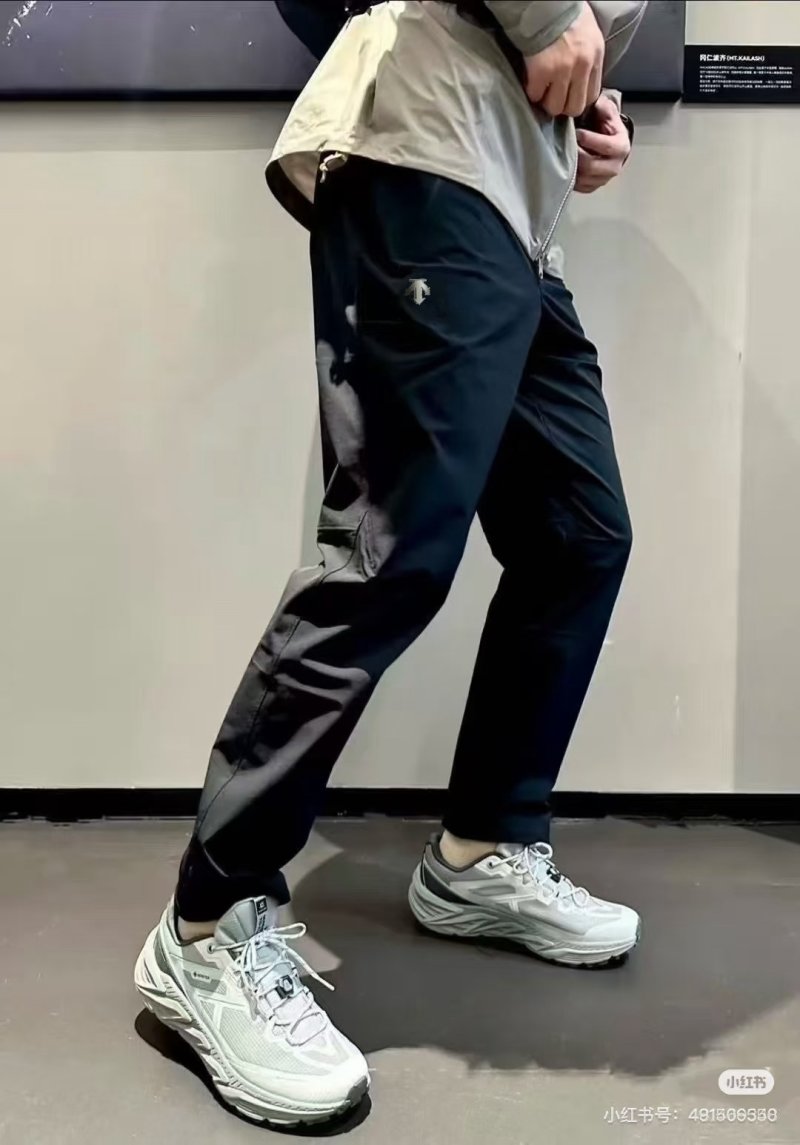 Black Cargo Pants with Grey Utility Pocket Detail