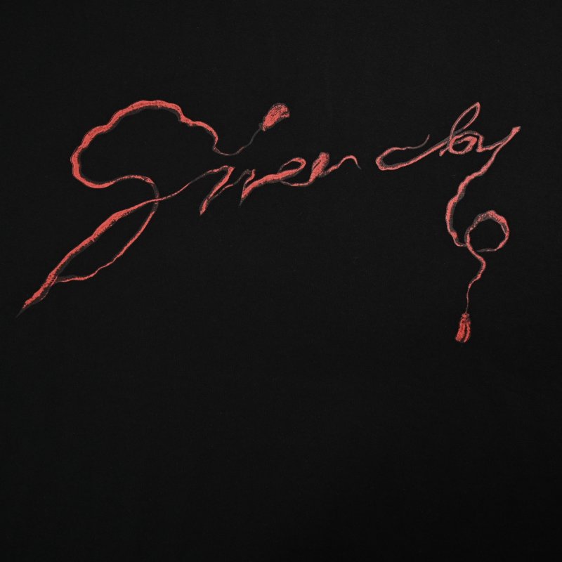 Black Short Sleeve T-Shirt with Red Graphic Print view