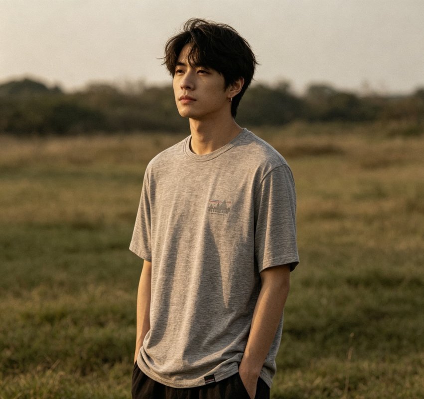 Oversized Heather Grey Premium Short Sleeve T-Shirt