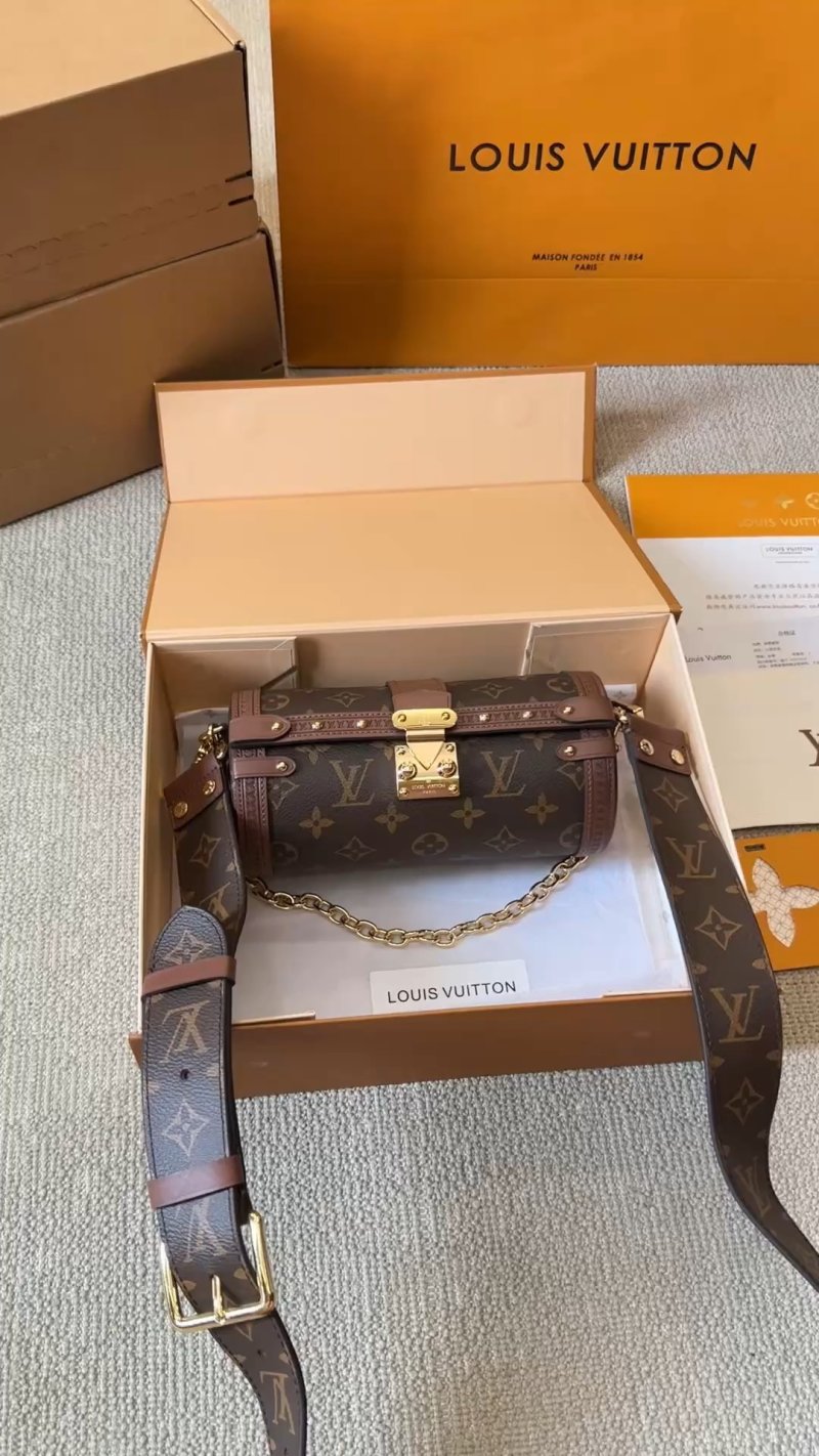 Louis Vuitton Monogram Papillon Barrel Bag Brown