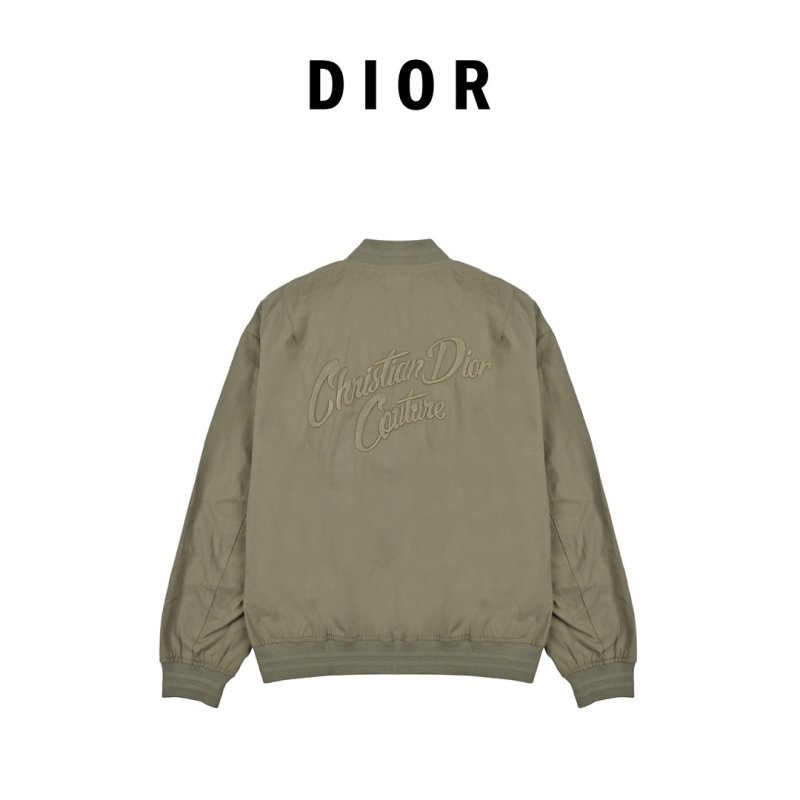 Grey Zip-Up Bomber Jacket with Chest Logo view
