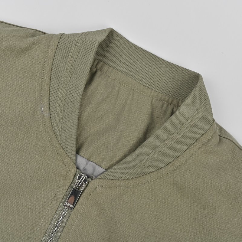 Grey Zip-Up Bomber Jacket with Chest Logo view